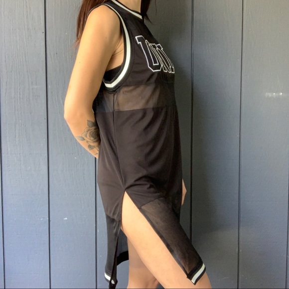 Unif black mesh jersey dress/tunic Sz M - Picture 4 of 8